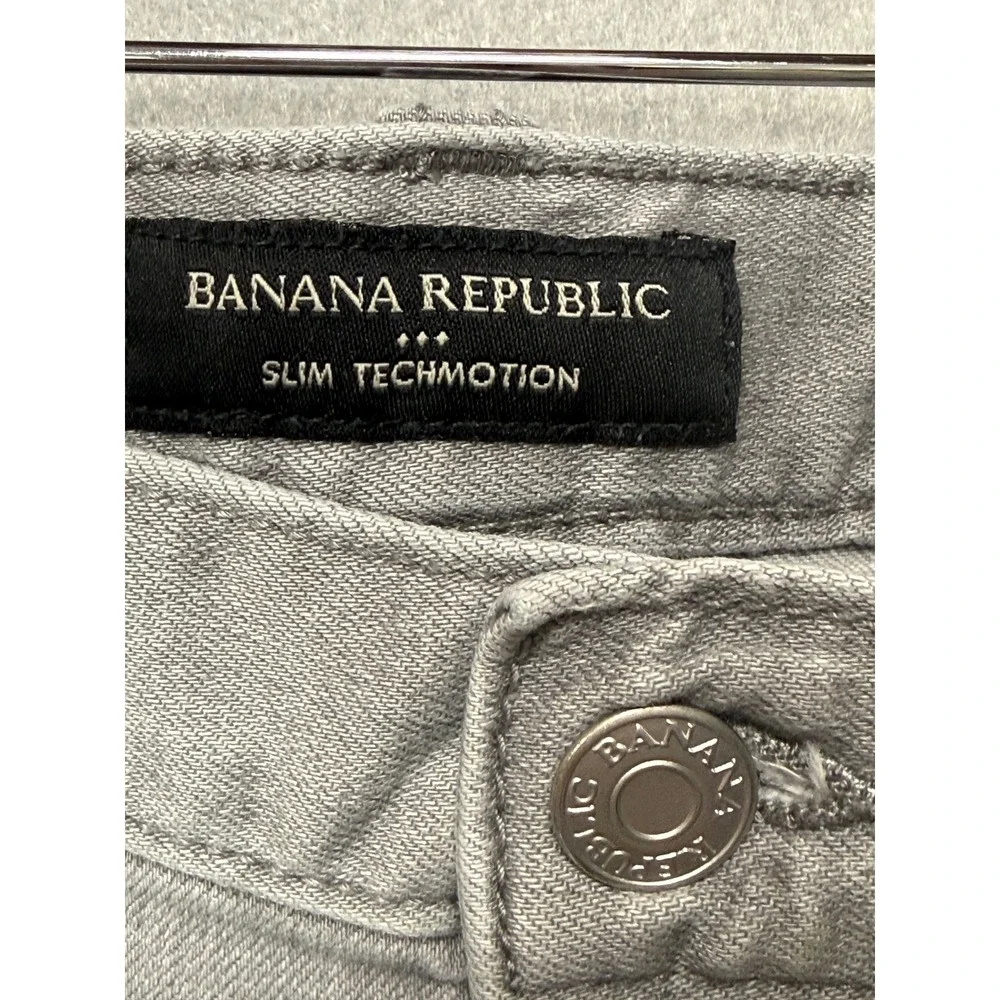 Banana Republic Slim Techmotion Jeans Mens 38x32 Gray Excellent Stretch Pants